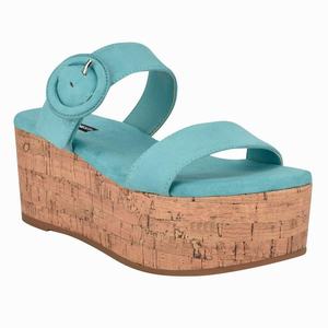 Nine West Very Platform Slides - Light Blue - Ireland (FE0253694)